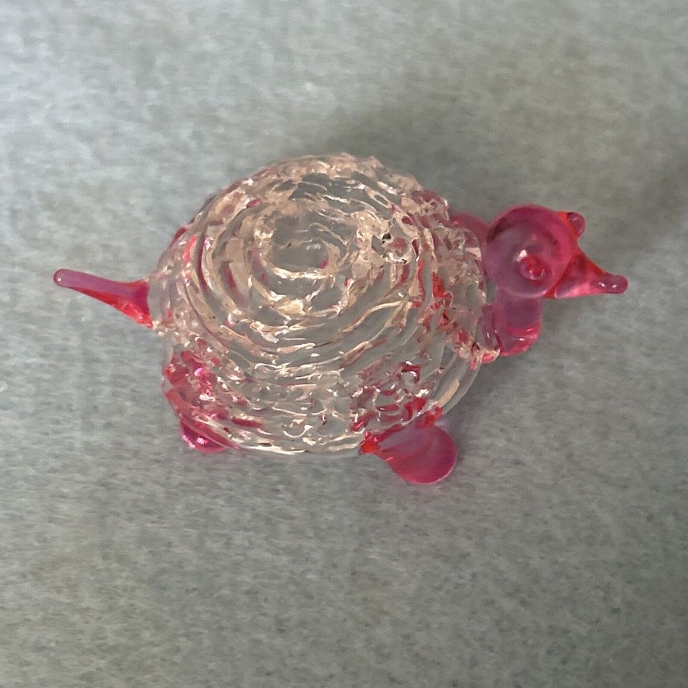 Miniature Hand Spun Glass Quirky Turtle Figurine Art Glass 2" Tall Vinta…